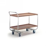 Alu-Tischwagen, mit Holzrand