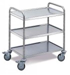 Servierwagen, Edelstahl, 3-etagig, Standardausführung