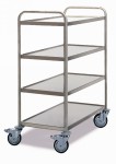 Servierwagen, Edelstahl, 4-etagig, Standardausführung
