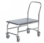 Edelstahl, Schiebebügelwagen, mit hoher, Ladefläche