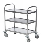 Servierwagen, Edelstahl, 3-etagig, Leichtmodell