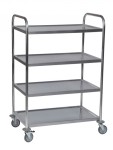Servierwagen, Edelstahl, 4-etagig, Leichtmodell