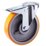 Serie 51, Bremsrolle verzinkt, PU-Räder, Guss-Felge, Rückenl