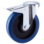 Serie 51, Bremsrolle verzinkt, Elastik-Räder, blau spurlos