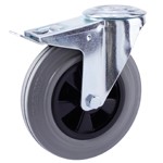 Serie 53, INOX, Bremsrolle rostfrei, Vollgummirad, grau
