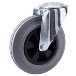 Serie 53, INOX, Lenkrolle rostfrei, Vollgummirad, grau