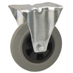 Serie 53, INOX, Bockrolle rostfrei, Vollgummirad, grau