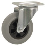 Serie 53, INOX, Lenkrolle, mit Rückenloch, Vollgummirad