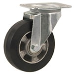 Serie 51, Lenkrolle verzinkt, Elastik-Rad, Aluminium-Felge