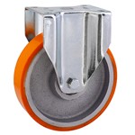 Serie 70, Bockrolle, Polyurethan-Rad, 90° Shore A, Guss-Fe
