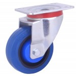 Serie 62, Lenkrolle, Elastik-Rad blau, PA-Felge, Rollenlager