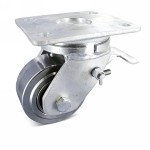 Serie 80, Lenkrolle mit Bremse, Stahl-Räder, Kugellager