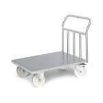 Edelstahl, Plattformwagen, 1 Stirnwand