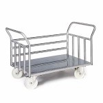 Edelstahl, Plattformwagen, 3 Wände