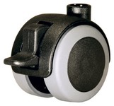 Serie 06, Doppelrolle, mit Radfeststeller, Polyurethan-Räder