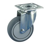 Serie 23, Lenkrolle INOX, Gummiplast-Rad, Kugellager