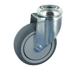 Serie 23, Lenkrolle INOX, Gummiplast-Rad, Kugellager