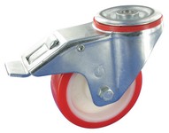 Serie 61, Bremsrolle, Stahl verzinkt, Polyurethan-Räder