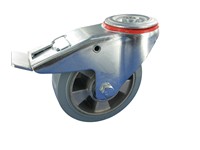 Serie 61, Bremsrolle, Elastik-Vollgummi, 70° Shore A, Alu-Fe