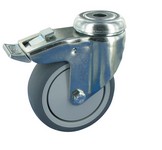 Serie 23, Bremsrolle INOX, Gummiplast-Rad, Kugellager