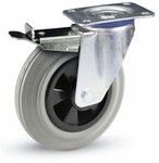 Serie 50, Bremsrollen, Vollgummi-Rad, Plattenbefestigung