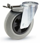 Serie 50, Bremsrolle, Vollgummi-Rad, Rückenlochbefestigung