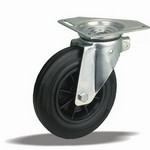 Serie 55, Lenkrolle, Vollgummi, 3eck-Platte