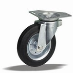 Serie 55, Lenkrolle, Vollgummi, 3eck-Paltte