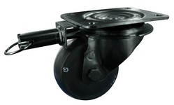 Serie 61, 4-fach Richtungsfest, schwarz lackiert, PU-Räder