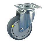Serie 21, Lenkrolle mit Platte, Gummiplast, leitfähige Räder