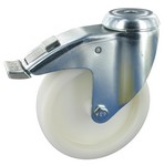 Serie 31, Bremsrolle, Stahl verzinkt, Kunststoffräder, weiss