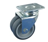 Serie 24, Lenkrolle verzinkt, Gummiplast-Räder, Gleitlager