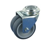 Serie 24, Lenkrolle, Gummiplast-Räder, Gleitlager