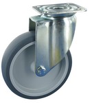 Serie 31, Lenkrolle verzinkt, Gummiplast-Rad, Gleitlager