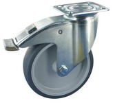 Serie 31, Gummiplast-Rad, grau spurlos, Gleitlager