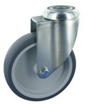 Serie 31, Lenkrolle verzinkt, Gummiplast-Rad, Gleitlager