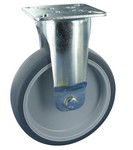 Serie 31, Bockrolle verzinkt, Gummiplast-Rad, Gleitlager