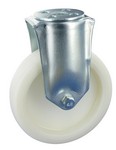 Serie 31, Bockrolle, Stahl verzinkt, Kunststoff-Räder, weiss