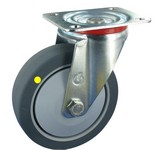 Serie 61, Lenkrolle, Stahl verz, Gummiplast, elektr. leitf