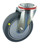 Serie 61, Lenkrolle, Stahl verz, Gummiplast, elektr. leitf