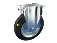 Serie 61, Bockrolle, Stahl verz, Vollgummi, elektr leitfähig