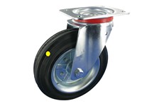 Serie 61, Lenkrolle, Stahl verz, Vollgummi, elektrisch leitf