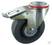 Serie 61, Bremsrolle, mit Rückenloch, Elastikrad, grau spurl