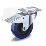Serie 61, Lenkrolle mit Bremse, Blue Wheels, Rollenlager