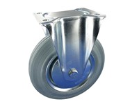 Serie 61, Bockrolle, Vollgummi grau, Fadenschutz Metall