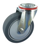 Serie 61, Lenkrolle, Stahl verzinkt, Gummiplast-Räder