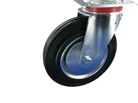 Serie 61, Lenkrolle, Vollgummi schwarz, Fadenschutz
