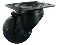 Serie 61, Lenkrolle, schwarz lackiert, PU-Räder, schwarz