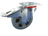 Serie 61, Transportrolle, ElastikVollg, grau spurlos, Alu-Fe