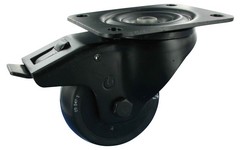 Serie 61, Bremsrolle, schwarz lackiert, PU-Räder, schwarz